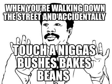when-youre-walking-down-the-street-and-accidentally-touch-a-niggas-bushes-bakes-
