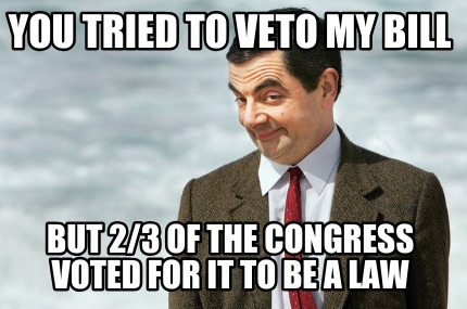you-tried-to-veto-my-bill-but-23-of-the-congress-voted-for-it-to-be-a-law