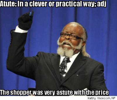 atute-in-a-clever-or-practical-way-adj-the-shopper-was-very-astute-with-the-pric