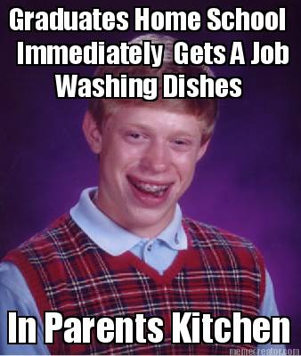 graduates-home-school-immediately-gets-a-job-in-parents-kitchen-washing-dishes