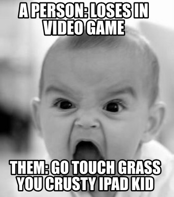 a-person-loses-in-video-game-them-go-touch-grass-you-crusty-ipad-kid